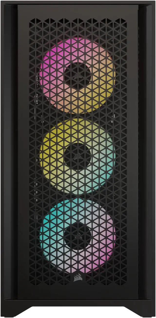 Alt view image 5 of 18 - CORSAIR iCUE 4000D RGB AIRFLOW Mid-Tower Case, Black - 3x AF120 RGB ELITE Fans - iCUE Lighting Node PRO Controller - High-airflow Design