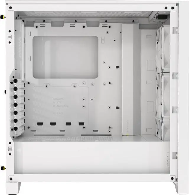 Alt view image 5 of 20 - CORSAIR iCUE 4000D RGB AIRFLOW Mid-Tower Case, True White - 3x AF120 RGB ELITE White Fans - iCUE Lighting Node PRO Controller - High-airflow Design