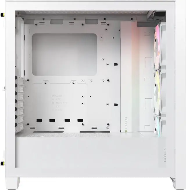 Alt view image 7 of 20 - CORSAIR iCUE 4000D RGB AIRFLOW Mid-Tower Case, True White - 3x AF120 RGB ELITE White Fans - iCUE Lighting Node PRO Controller - High-airflow Design