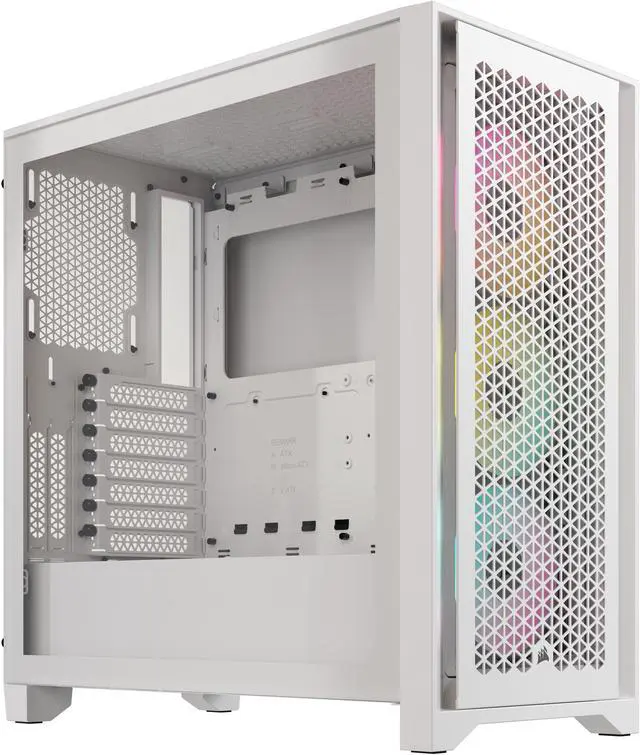 Alt view image 16 of 20 - CORSAIR iCUE 4000D RGB AIRFLOW Mid-Tower Case, True White - 3x AF120 RGB ELITE White Fans - iCUE Lighting Node PRO Controller - High-airflow Design