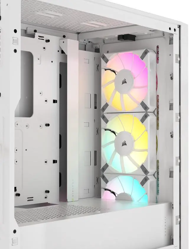 Alt view image 17 of 20 - CORSAIR iCUE 4000D RGB AIRFLOW Mid-Tower Case, True White - 3x AF120 RGB ELITE White Fans - iCUE Lighting Node PRO Controller - High-airflow Design