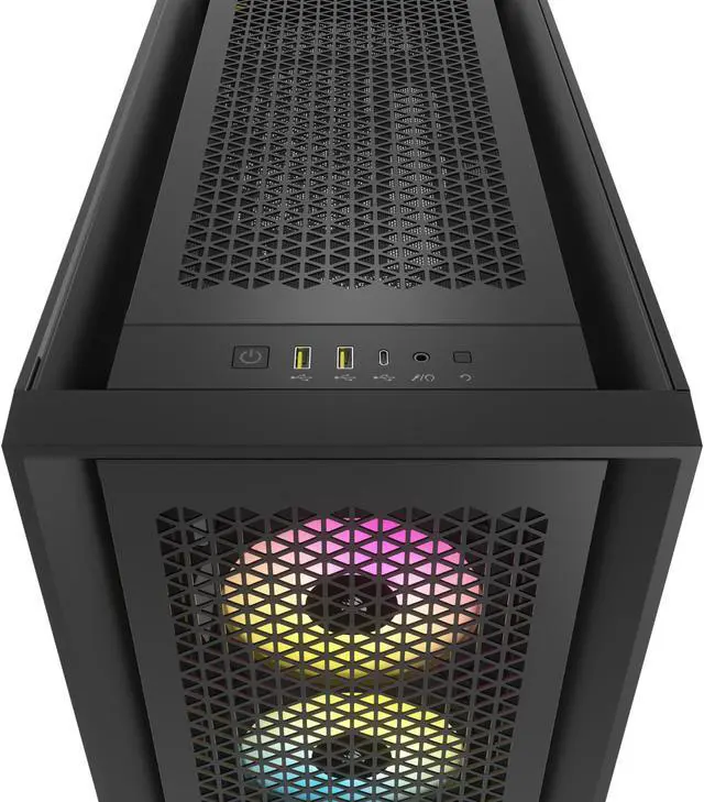 Alt view image 10 of 20 - CORSAIR iCUE 5000D RGB AIRFLOW Mid-Tower Case, Black - 3x AF120 RGB ELITE Fans - iCUE Lighting Node PRO Controller - High-airflow Design