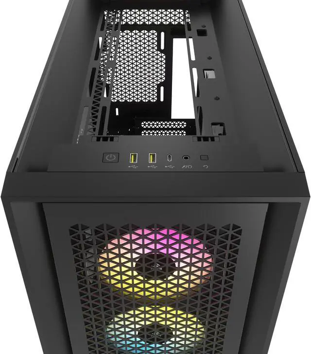 Alt view image 11 of 20 - CORSAIR iCUE 5000D RGB AIRFLOW Mid-Tower Case, Black - 3x AF120 RGB ELITE Fans - iCUE Lighting Node PRO Controller - High-airflow Design