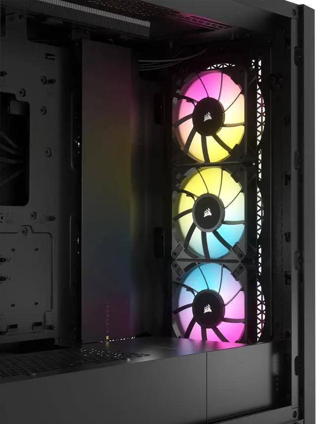 Alt view image 14 of 20 - CORSAIR iCUE 5000D RGB AIRFLOW Mid-Tower Case, Black - 3x AF120 RGB ELITE Fans - iCUE Lighting Node PRO Controller - High-airflow Design