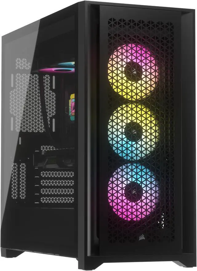 Alt view image 17 of 20 - CORSAIR iCUE 5000D RGB AIRFLOW Mid-Tower Case, Black - 3x AF120 RGB ELITE Fans - iCUE Lighting Node PRO Controller - High-airflow Design