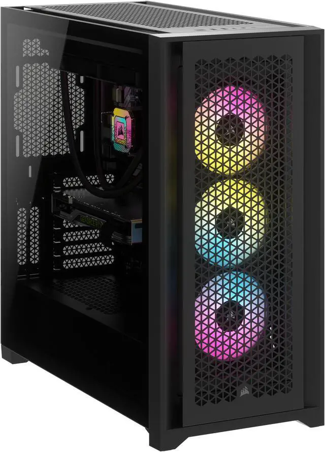 Alt view image 18 of 20 - CORSAIR iCUE 5000D RGB AIRFLOW Mid-Tower Case, Black - 3x AF120 RGB ELITE Fans - iCUE Lighting Node PRO Controller - High-airflow Design