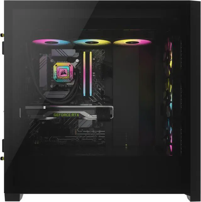 Alt view image 19 of 20 - CORSAIR iCUE 5000D RGB AIRFLOW Mid-Tower Case, Black - 3x AF120 RGB ELITE Fans - iCUE Lighting Node PRO Controller - High-airflow Design