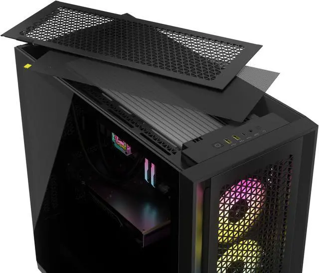 Alt view image 20 of 20 - CORSAIR iCUE 5000D RGB AIRFLOW Mid-Tower Case, Black - 3x AF120 RGB ELITE Fans - iCUE Lighting Node PRO Controller - High-airflow Design