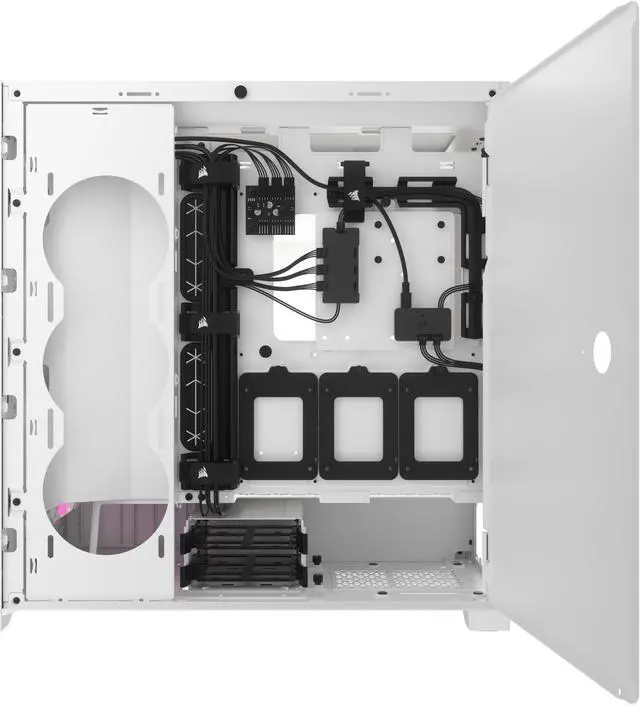 Alt view image 7 of 20 - CORSAIR iCUE 5000D RGB AIRFLOW Mid-Tower Case, True White - 3x AF120 RGB ELITE - White Fans - iCUE Lighting Node PRO Controller - High-airflow Design