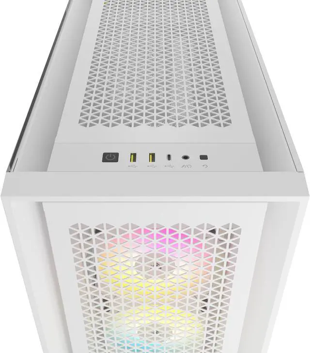 Alt view image 10 of 20 - CORSAIR iCUE 5000D RGB AIRFLOW Mid-Tower Case, True White - 3x AF120 RGB ELITE - White Fans - iCUE Lighting Node PRO Controller - High-airflow Design