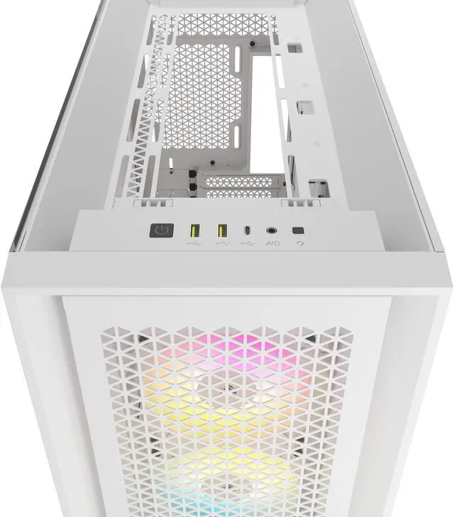 Alt view image 11 of 20 - CORSAIR iCUE 5000D RGB AIRFLOW Mid-Tower Case, True White - 3x AF120 RGB ELITE - White Fans - iCUE Lighting Node PRO Controller - High-airflow Design