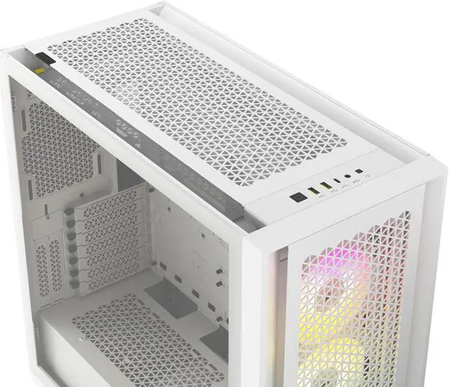 Alt view image 13 of 20 - CORSAIR iCUE 5000D RGB AIRFLOW Mid-Tower Case, True White - 3x AF120 RGB ELITE - White Fans - iCUE Lighting Node PRO Controller - High-airflow Design
