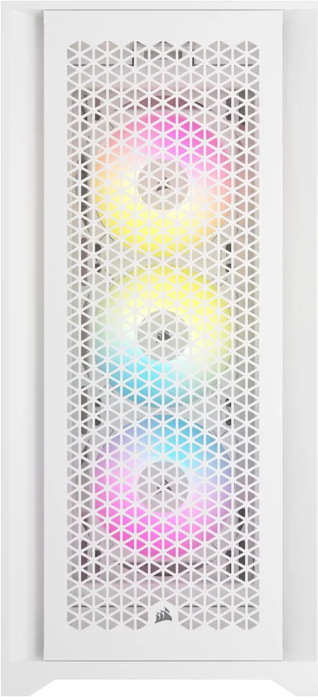 Alt view image 15 of 20 - CORSAIR iCUE 5000D RGB AIRFLOW Mid-Tower Case, True White - 3x AF120 RGB ELITE - White Fans - iCUE Lighting Node PRO Controller - High-airflow Design