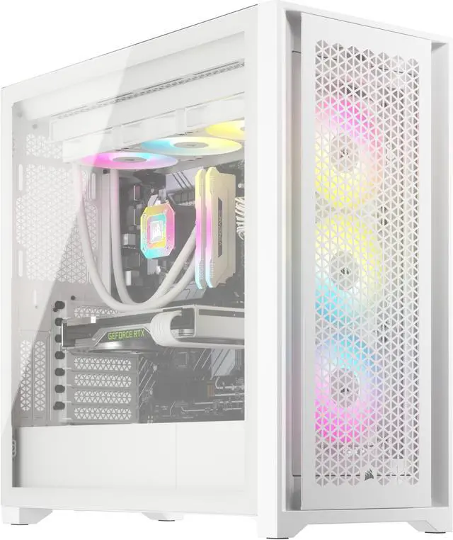 Alt view image 16 of 20 - CORSAIR iCUE 5000D RGB AIRFLOW Mid-Tower Case, True White - 3x AF120 RGB ELITE - White Fans - iCUE Lighting Node PRO Controller - High-airflow Design