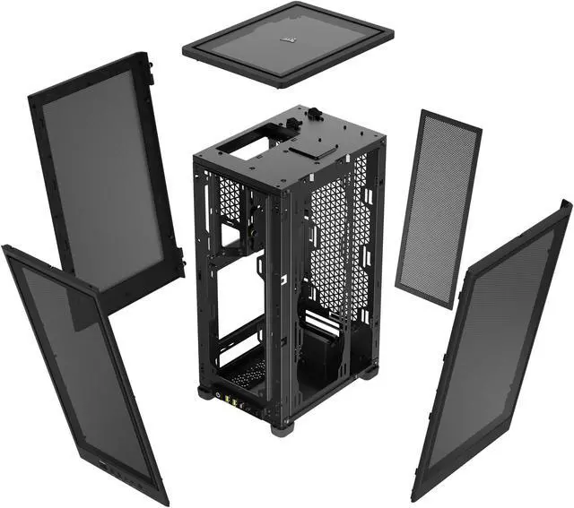 Alt view image 10 of 11 - CORSAIR iCUE 2000D RGB AIRFLOW Mini-ITX PC Case - Black - Mini-ITX Form-Factor - Steel Mesh Panels iCUE Lighting Node CORE Controller