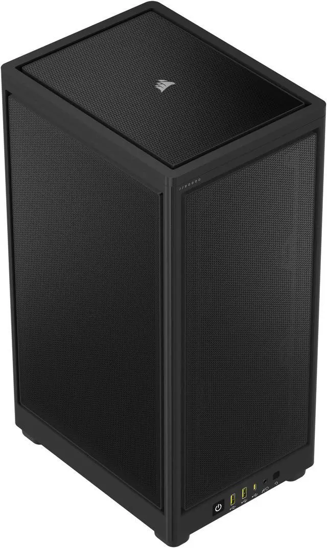 Alt view image 2 of 11 - CORSAIR iCUE 2000D RGB AIRFLOW Mini-ITX PC Case - Black - Mini-ITX Form-Factor - Steel Mesh Panels iCUE Lighting Node CORE Controller