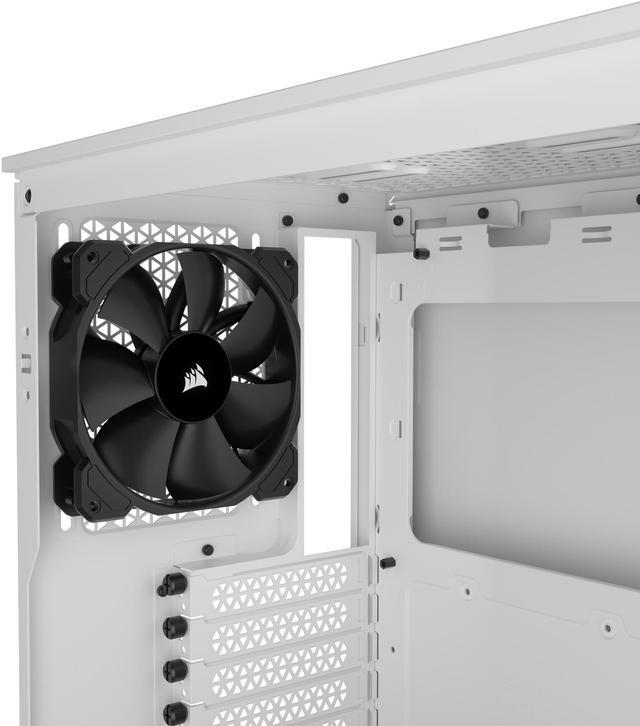 Alt view image 6 of 10 - CORSAIR 3000D AIRFLOW Mid-Tower PC Case - White - 2x SP120 ELITE Fans - Four-Slot GPU Support – Fits up to 8x 120mm fans - High-Airflow Design