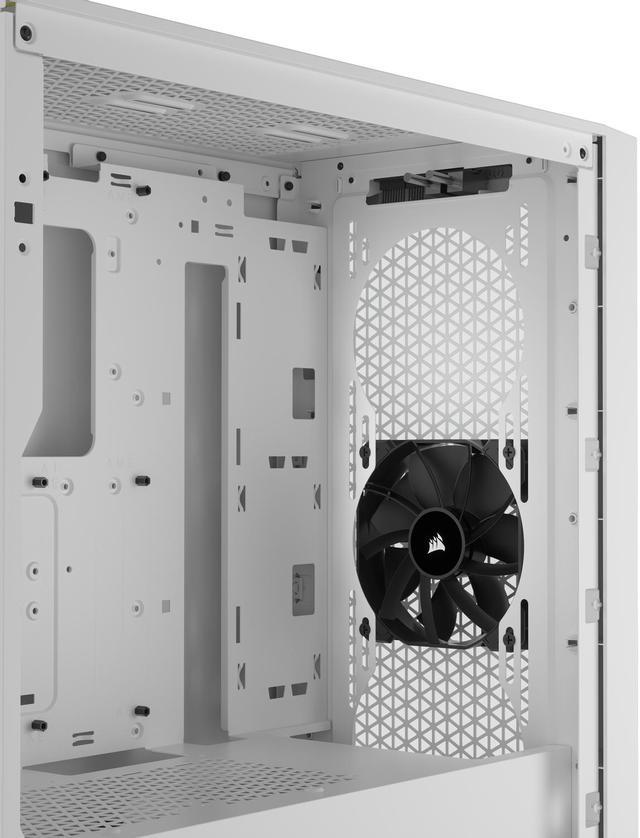 Alt view image 7 of 10 - CORSAIR 3000D AIRFLOW Mid-Tower PC Case - White - 2x SP120 ELITE Fans - Four-Slot GPU Support – Fits up to 8x 120mm fans - High-Airflow Design