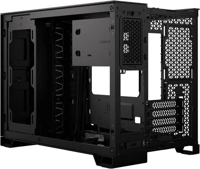 Alt view image 9 of 20 - CORSAIR 2500D AIRFLOW Micro ATX Dual Chamber PC Case – Fully Mesh Front, Side, and Roof Panels – Fits up to 11x 120mm fans – 4x AIO Radiator Mounting Positions