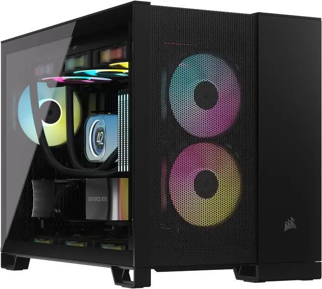 Alt view image 20 of 20 - CORSAIR 2500D AIRFLOW Micro ATX Dual Chamber PC Case – Fully Mesh Front, Side, and Roof Panels – Fits up to 11x 120mm fans – 4x AIO Radiator Mounting Positions