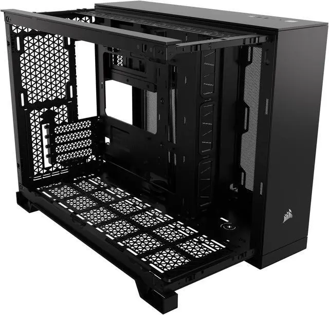 Alt view image 3 of 19 - CORSAIR 2500X Micro ATX Dual Chamber PC Case –Tempered Glass Front Panels – Fits up to 9x 120mm fans – 3x Radiator Mounting Positions – Highly Customizable