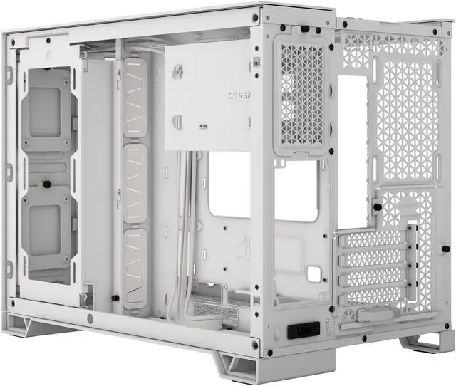 Alt view image 11 of 18 - CORSAIR 2500X Micro ATX Dual Chamber PC Case –White – Tempered Glass Front Panels – Fits up to 9x 120mm fans – 3x Radiator Mounting Positions – Highly Customizable