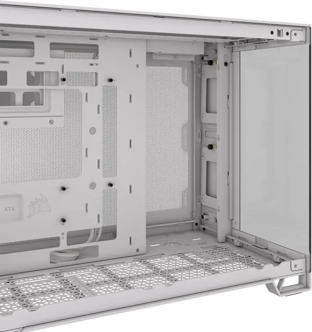 Alt view image 12 of 18 - CORSAIR 2500X Micro ATX Dual Chamber PC Case –White – Tempered Glass Front Panels – Fits up to 9x 120mm fans – 3x Radiator Mounting Positions – Highly Customizable