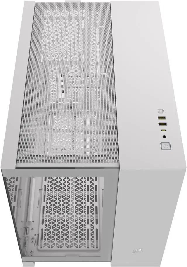 Alt view image 13 of 18 - CORSAIR 2500X Micro ATX Dual Chamber PC Case –White – Tempered Glass Front Panels – Fits up to 9x 120mm fans – 3x Radiator Mounting Positions – Highly Customizable