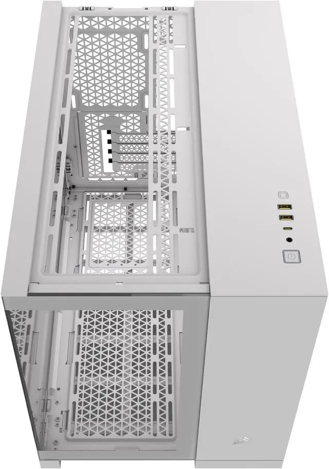 Alt view image 14 of 18 - CORSAIR 2500X Micro ATX Dual Chamber PC Case –White – Tempered Glass Front Panels – Fits up to 9x 120mm fans – 3x Radiator Mounting Positions – Highly Customizable