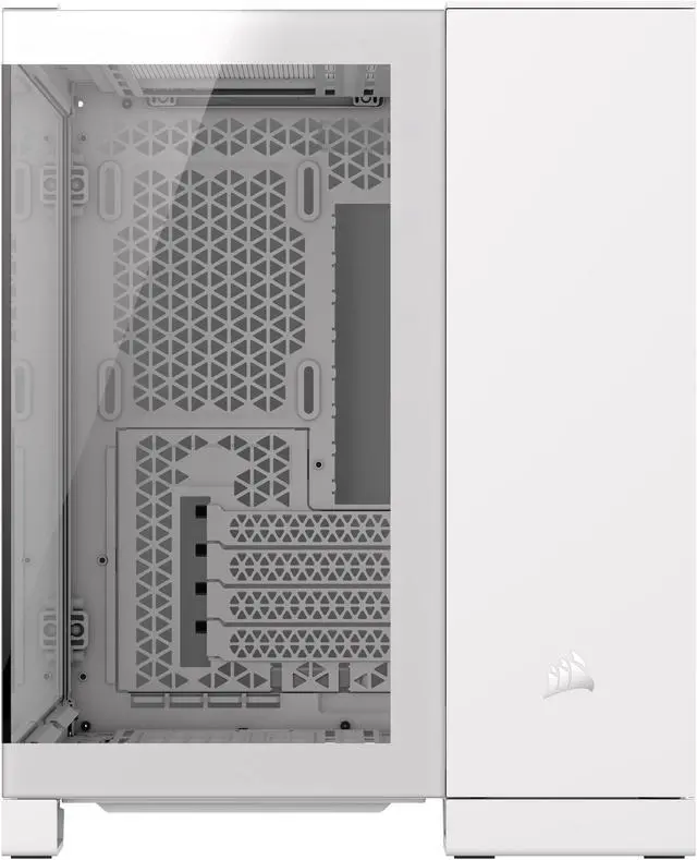 Alt view image 16 of 18 - CORSAIR 2500X Micro ATX Dual Chamber PC Case –White – Tempered Glass Front Panels – Fits up to 9x 120mm fans – 3x Radiator Mounting Positions – Highly Customizable