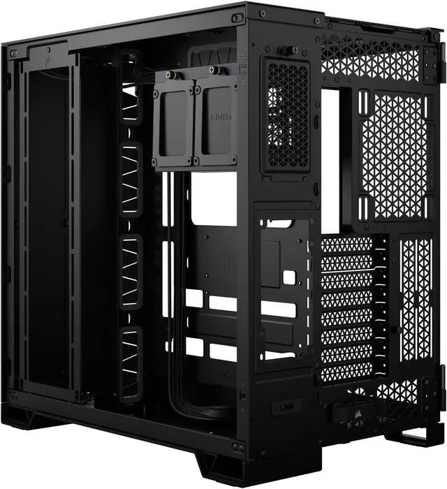 Alt view image 2 of 19 - CORSAIR 6500X Mid-Tower Dual Chamber PC Case – Unobstructed view with wraparound front and side glass panels – Fits up to 10x 120mm fans – 4x Radiator Mounting Positions