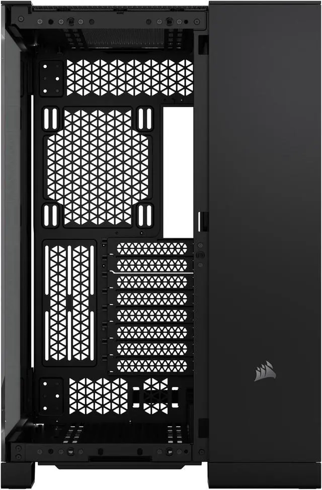 Alt view image 4 of 19 - CORSAIR 6500X Mid-Tower Dual Chamber PC Case – Unobstructed view with wraparound front and side glass panels – Fits up to 10x 120mm fans – 4x Radiator Mounting Positions