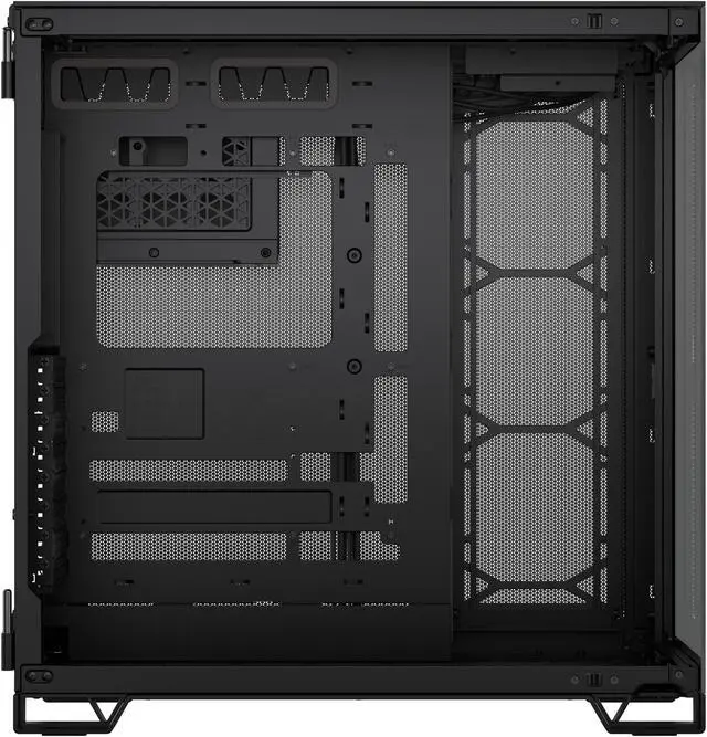 Alt view image 6 of 19 - CORSAIR 6500X Mid-Tower Dual Chamber PC Case – Unobstructed view with wraparound front and side glass panels – Fits up to 10x 120mm fans – 4x Radiator Mounting Positions