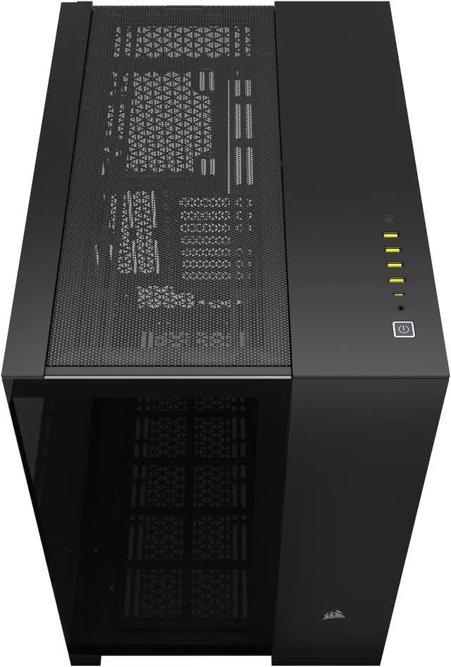 Alt view image 8 of 19 - CORSAIR 6500X Mid-Tower Dual Chamber PC Case – Unobstructed view with wraparound front and side glass panels – Fits up to 10x 120mm fans – 4x Radiator Mounting Positions