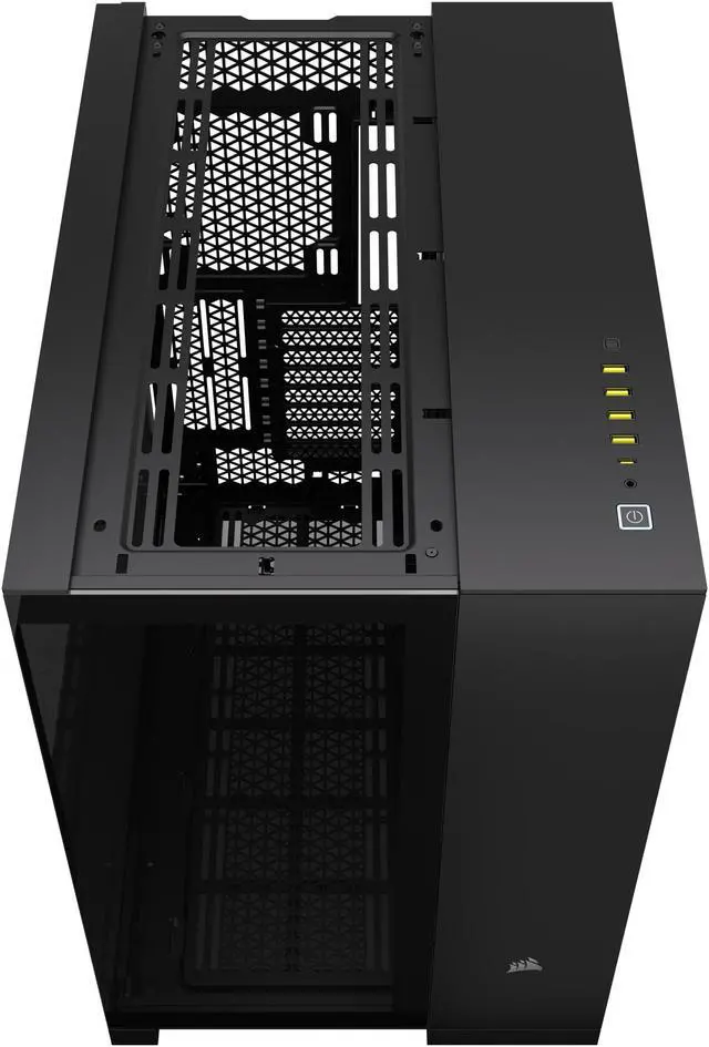 Alt view image 9 of 19 - CORSAIR 6500X Mid-Tower Dual Chamber PC Case – Unobstructed view with wraparound front and side glass panels – Fits up to 10x 120mm fans – 4x Radiator Mounting Positions