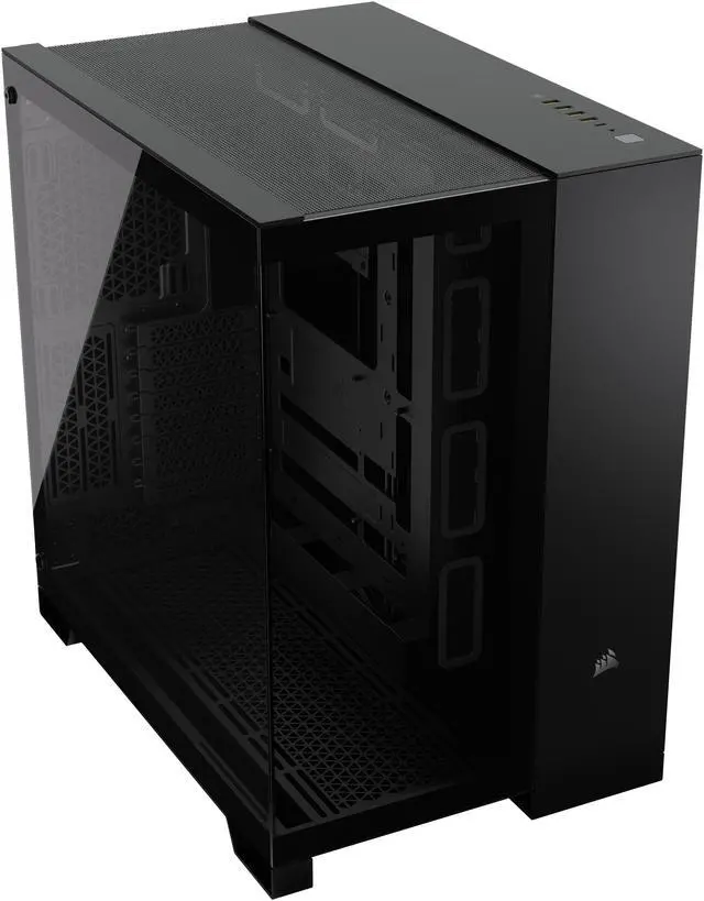 Alt view image 12 of 19 - CORSAIR 6500X Mid-Tower Dual Chamber PC Case – Unobstructed view with wraparound front and side glass panels – Fits up to 10x 120mm fans – 4x Radiator Mounting Positions