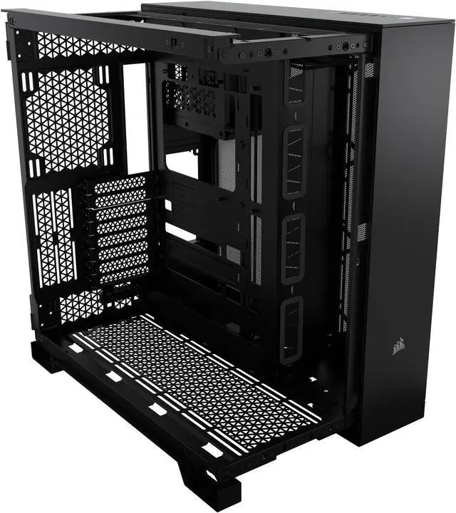 Alt view image 13 of 19 - CORSAIR 6500X Mid-Tower Dual Chamber PC Case – Unobstructed view with wraparound front and side glass panels – Fits up to 10x 120mm fans – 4x Radiator Mounting Positions