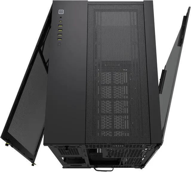 Alt view image 14 of 19 - CORSAIR 6500X Mid-Tower Dual Chamber PC Case – Unobstructed view with wraparound front and side glass panels – Fits up to 10x 120mm fans – 4x Radiator Mounting Positions