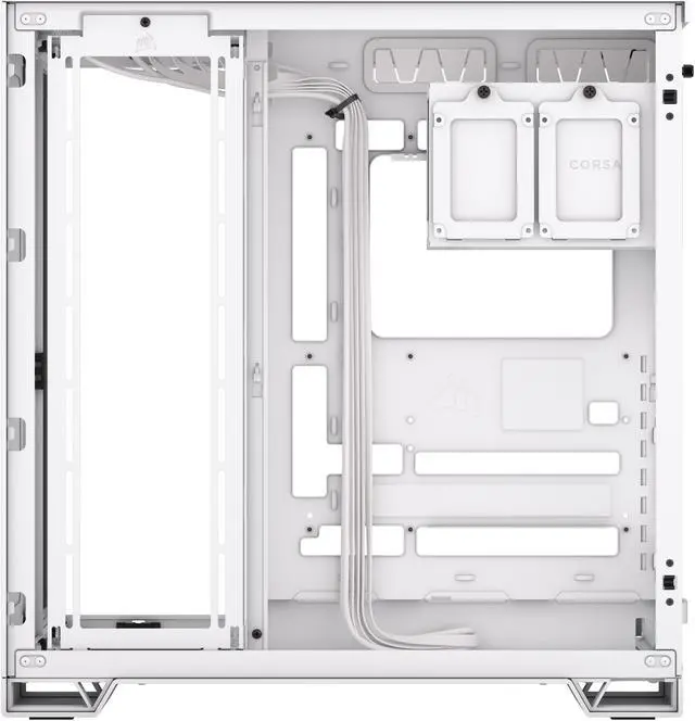 Alt view image 5 of 18 - CORSAIR 6500X Mid-Tower Dual Chamber PC Case – White - Unobstructed view with wraparound front and side glass panels – Fits up to 10x 120mm fans – 4x Radiator Mounting Positions