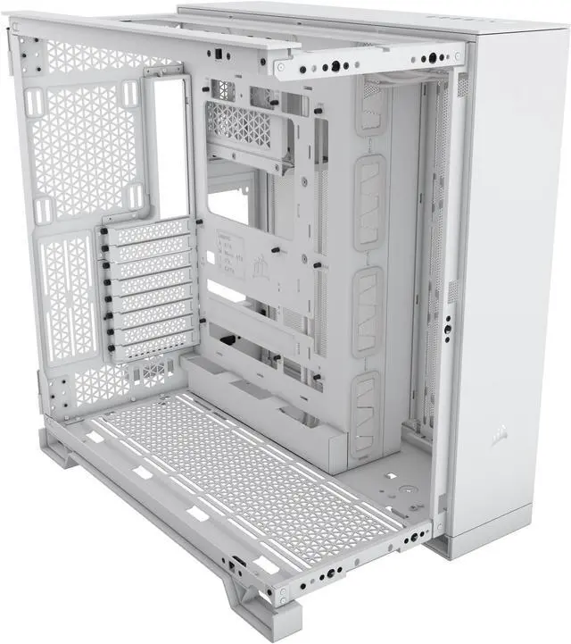 Alt view image 7 of 18 - CORSAIR 6500X Mid-Tower Dual Chamber PC Case – White - Unobstructed view with wraparound front and side glass panels – Fits up to 10x 120mm fans – 4x Radiator Mounting Positions