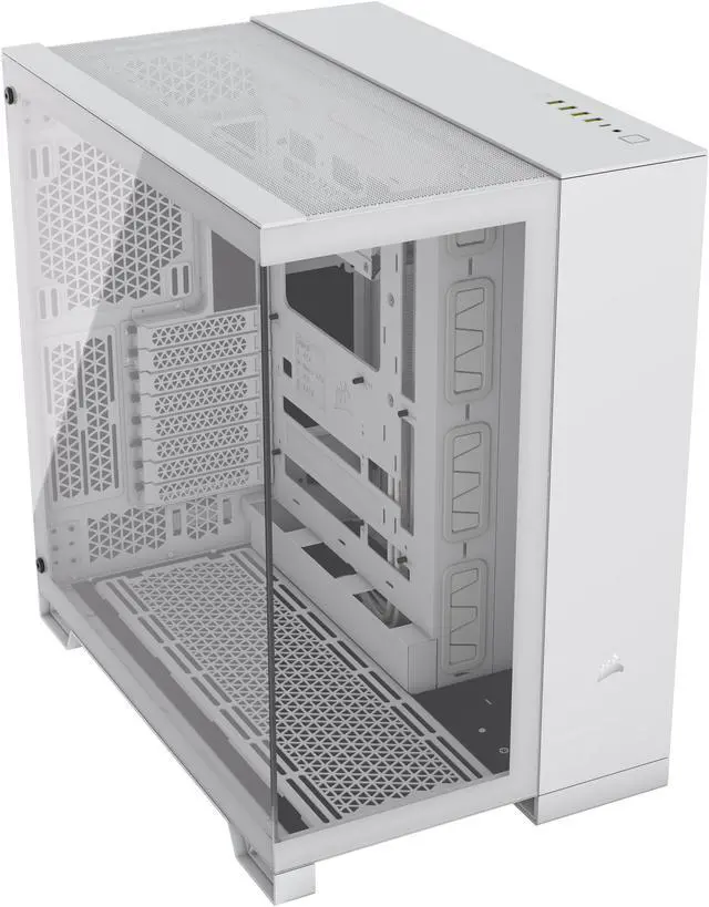 Alt view image 8 of 18 - CORSAIR 6500X Mid-Tower Dual Chamber PC Case – White - Unobstructed view with wraparound front and side glass panels – Fits up to 10x 120mm fans – 4x Radiator Mounting Positions