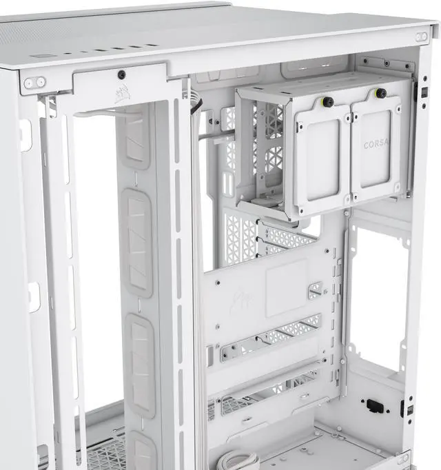 Alt view image 9 of 18 - CORSAIR 6500X Mid-Tower Dual Chamber PC Case – White - Unobstructed view with wraparound front and side glass panels – Fits up to 10x 120mm fans – 4x Radiator Mounting Positions