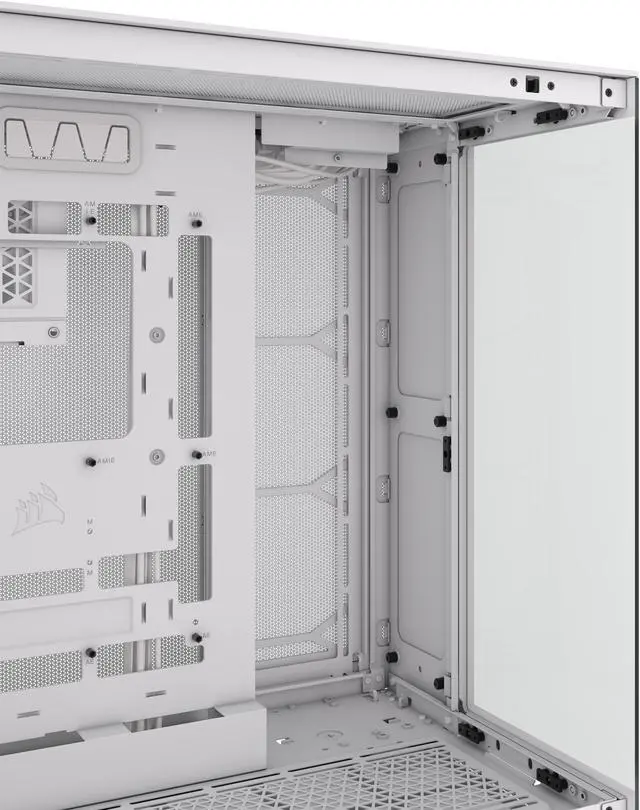 Alt view image 10 of 18 - CORSAIR 6500X Mid-Tower Dual Chamber PC Case – White - Unobstructed view with wraparound front and side glass panels – Fits up to 10x 120mm fans – 4x Radiator Mounting Positions