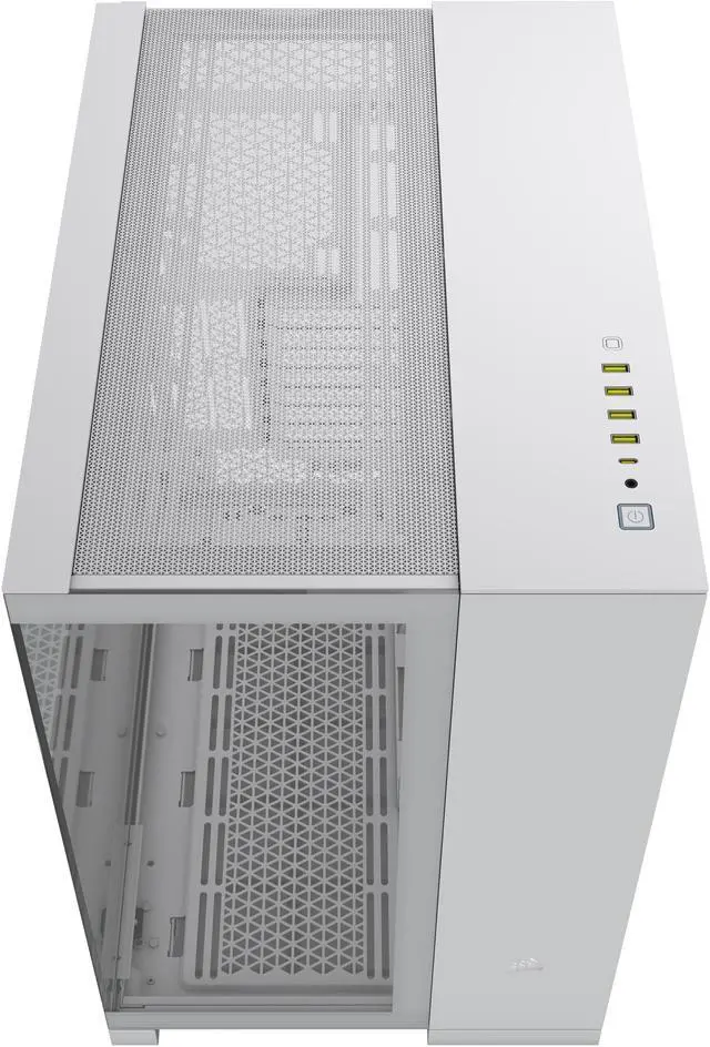 Alt view image 12 of 18 - CORSAIR 6500X Mid-Tower Dual Chamber PC Case – White - Unobstructed view with wraparound front and side glass panels – Fits up to 10x 120mm fans – 4x Radiator Mounting Positions