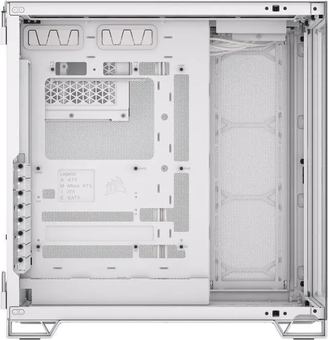 Alt view image 14 of 18 - CORSAIR 6500X Mid-Tower Dual Chamber PC Case – White - Unobstructed view with wraparound front and side glass panels – Fits up to 10x 120mm fans – 4x Radiator Mounting Positions