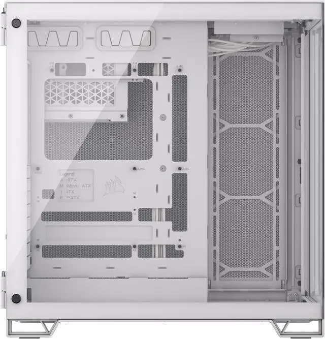 Alt view image 15 of 18 - CORSAIR 6500X Mid-Tower Dual Chamber PC Case – White - Unobstructed view with wraparound front and side glass panels – Fits up to 10x 120mm fans – 4x Radiator Mounting Positions