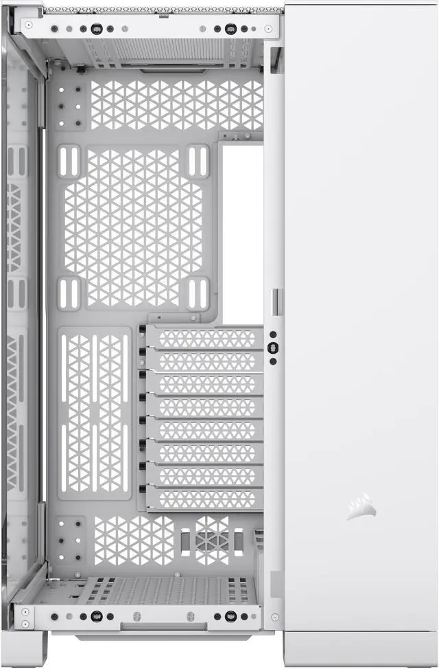 Alt view image 16 of 18 - CORSAIR 6500X Mid-Tower Dual Chamber PC Case – White - Unobstructed view with wraparound front and side glass panels – Fits up to 10x 120mm fans – 4x Radiator Mounting Positions