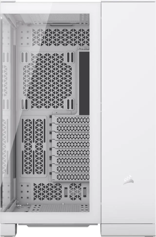 Alt view image 17 of 18 - CORSAIR 6500X Mid-Tower Dual Chamber PC Case – White - Unobstructed view with wraparound front and side glass panels – Fits up to 10x 120mm fans – 4x Radiator Mounting Positions