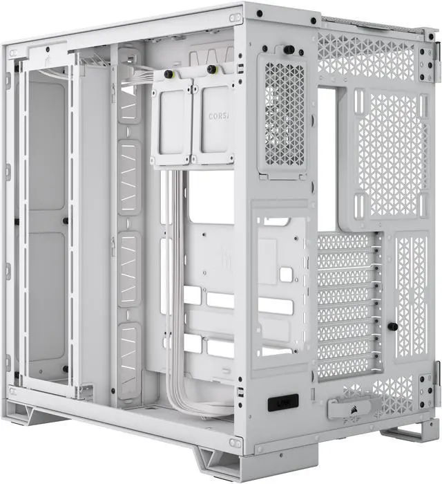 Alt view image 18 of 18 - CORSAIR 6500X Mid-Tower Dual Chamber PC Case – White - Unobstructed view with wraparound front and side glass panels – Fits up to 10x 120mm fans – 4x Radiator Mounting Positions