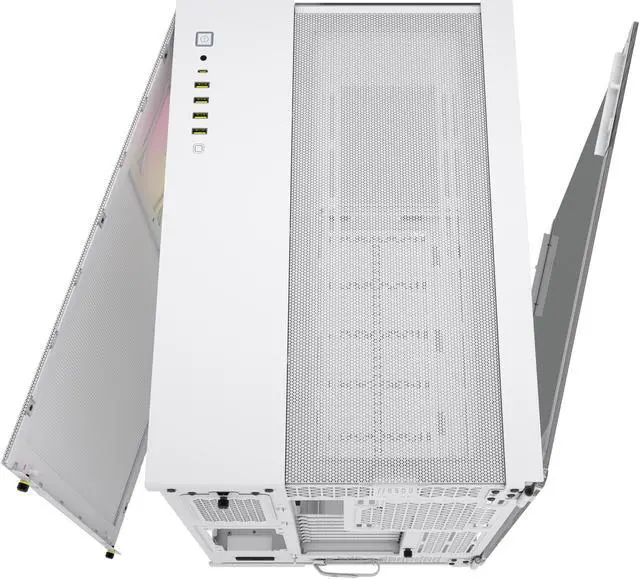 Alt view image 13 of 18 - CORSAIR iCUE LINK 6500X RGB Mid-Tower Dual Chamber PC Case – White – Two Tempered Glass Panels – 3x  RX120 RGB Fans Included